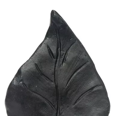 Acorn Matte Black Realistic Leaf Cabinet Knob APRBP