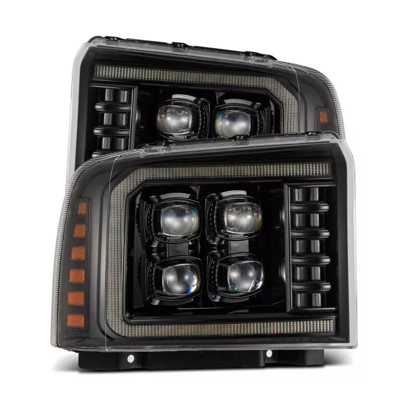 AlphaRex 05-07 Ford Super Duty/Excursion NOVA-Series LED Projector Headlights Alpha-Blk w/Activ Ligh - A&D Discount Performance