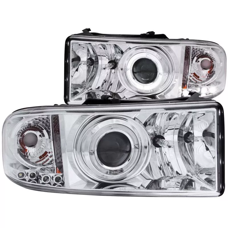 ANZO 1994-2001 Dodge Ram Projector Headlights w/ Halo Chrome - A&D Discount Performance