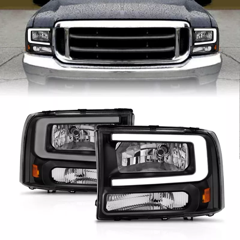 ANZO 99-04 Ford F250/F350/F450/Excursion (excl. 99) Crystal Headlights
