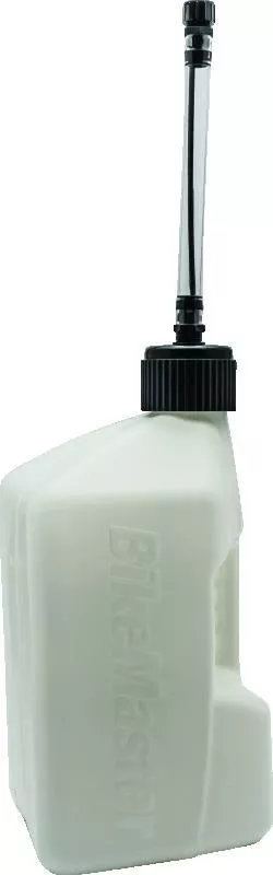 BikeMaster 5 Gallon White Jug Black Cap w/ Auto Shut Off Hose - A&D Discount Performance