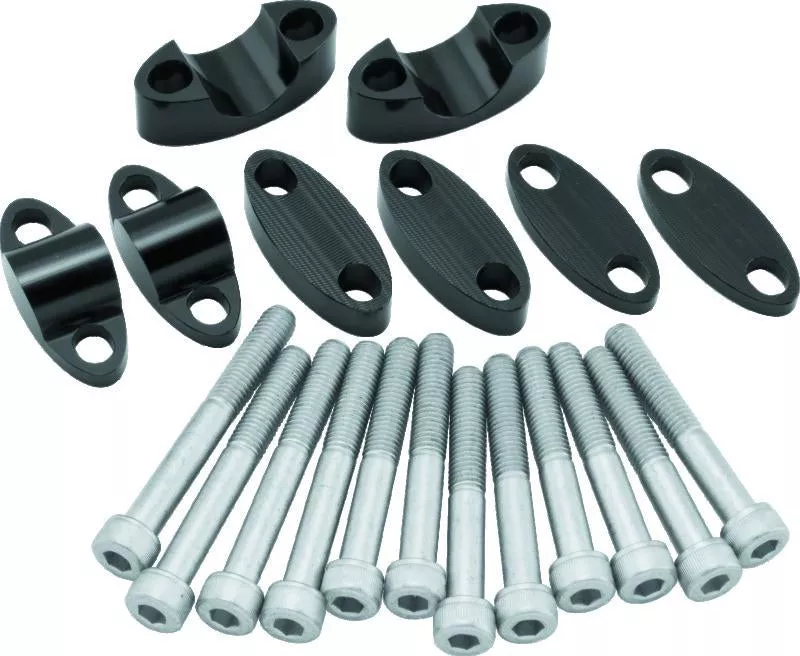 BikeMaster Aluminum Handlebar Risers 7/8in - Black - A&D Discount Performance