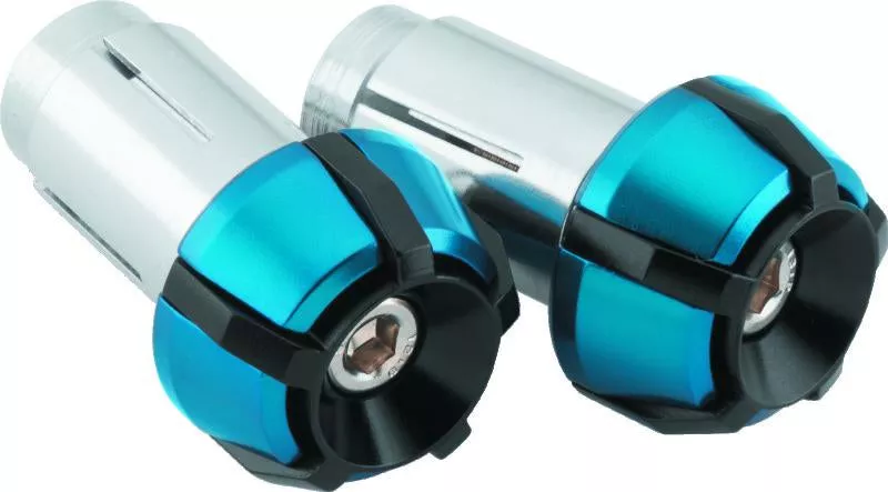 BikeMaster Anti-Vibration Bar Ends - Black/Blue - A&D Discount Performance