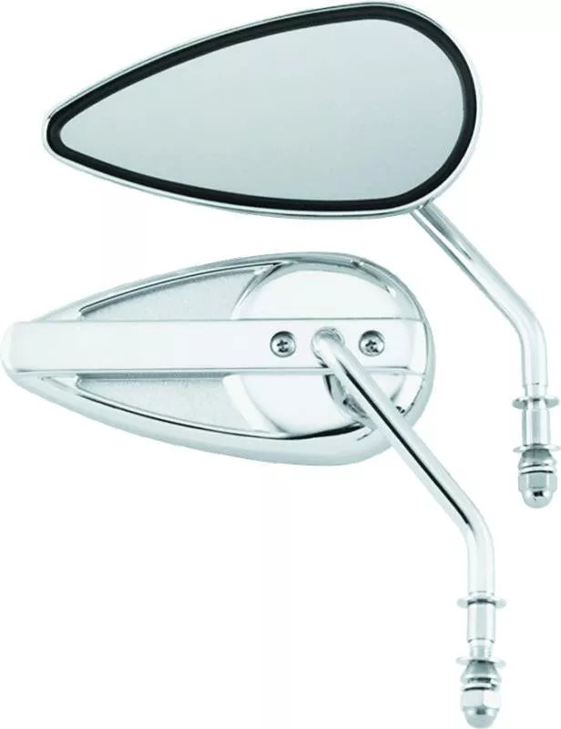 Bikers Choice 65-Up Chrome Teardrop Mirror Universal Custom Pr - A&D Discount Performance