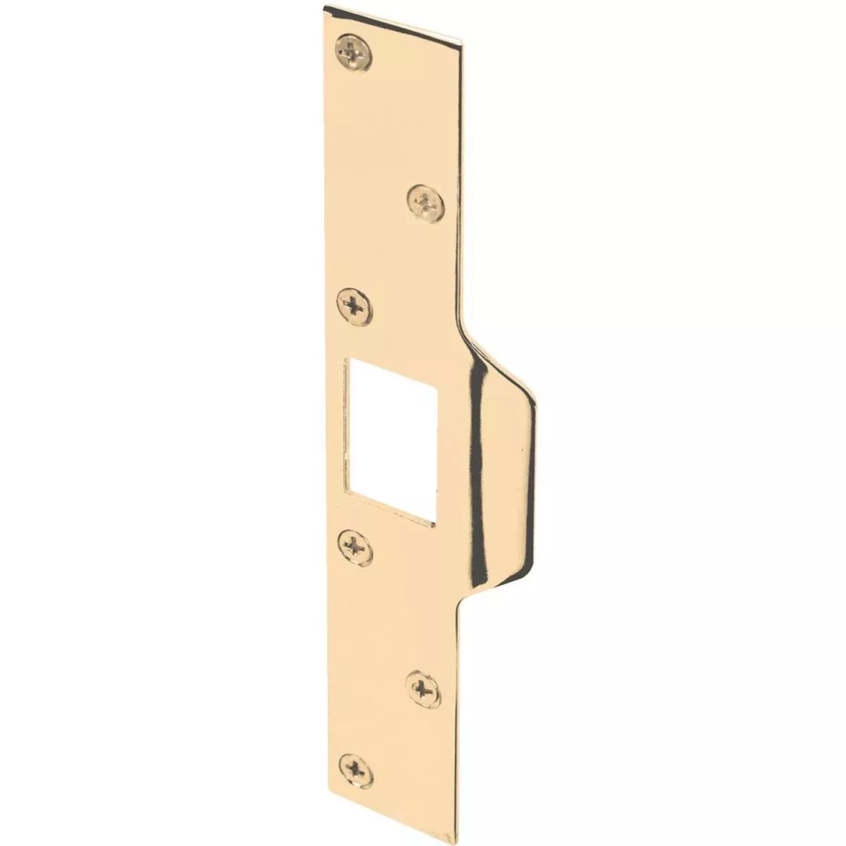 Defender Security Polished Brass 1-1/4 In. Lip Security Strike Plate