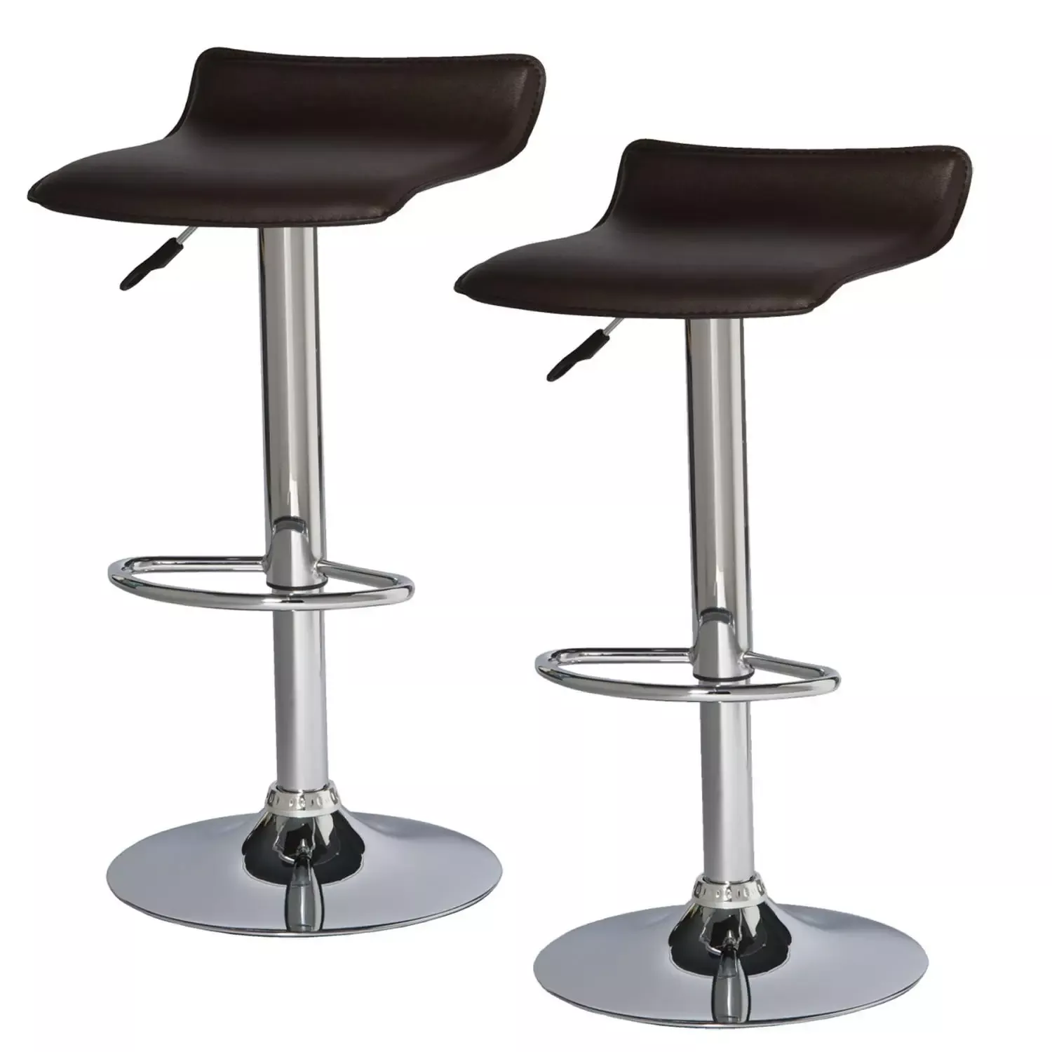 Design House 10042WH Adjustable Height Swivel Stool In White, Set Of 2