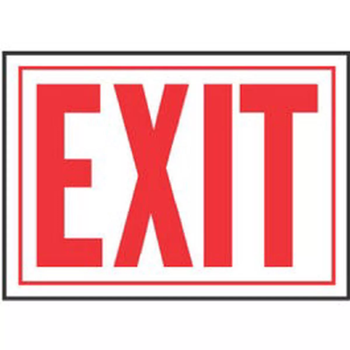 "Exit" Sign, Red/White Aluminum, 10 x 14-In.