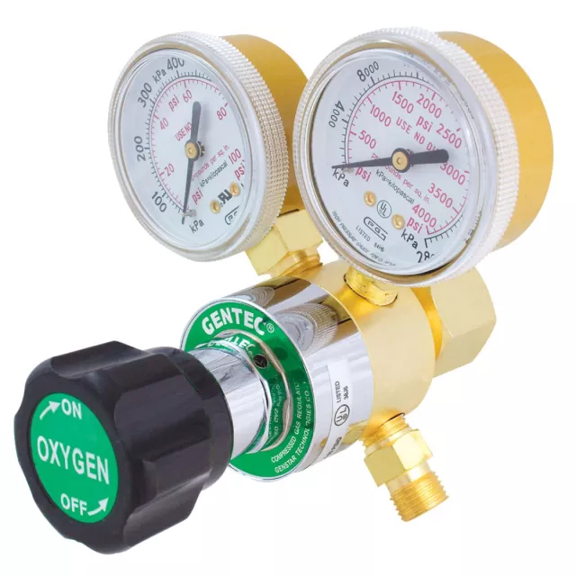 Gentec 210X-80SP Single Stage LD Regulator, Rear Entry Oxygen, CGA540, Skin Pack