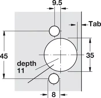 Hafele 329.03. Salice Hinge 120D 1/2" Overlay