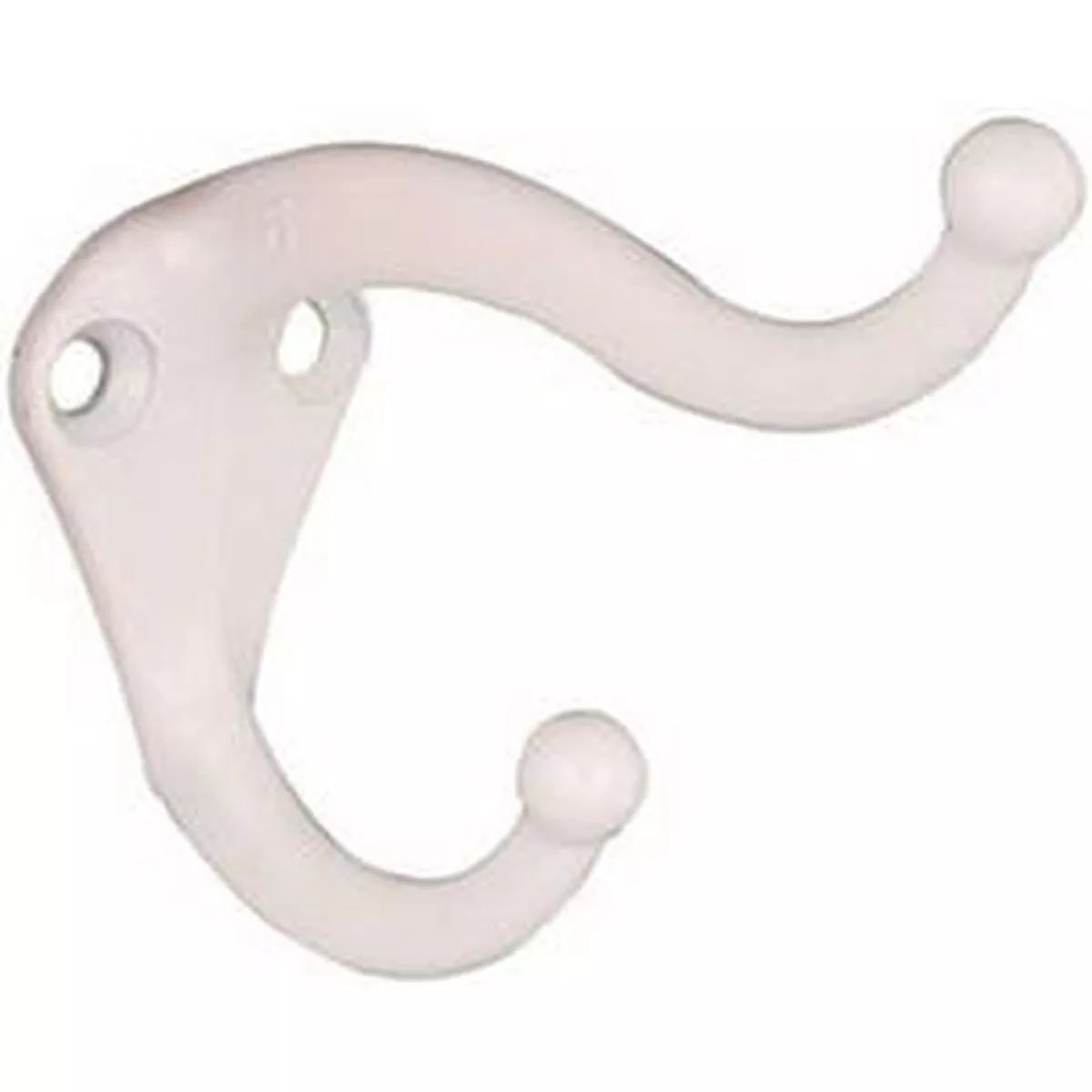 Hat & Coat Hook, White, 2-Pk.