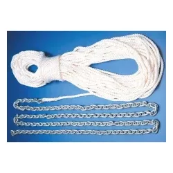 Imtra Rode: 200' x 1/2" Rope + 10' x 1/4" HT G4 Chain White 3-Strand Nylon Line — SPA-I1H10A