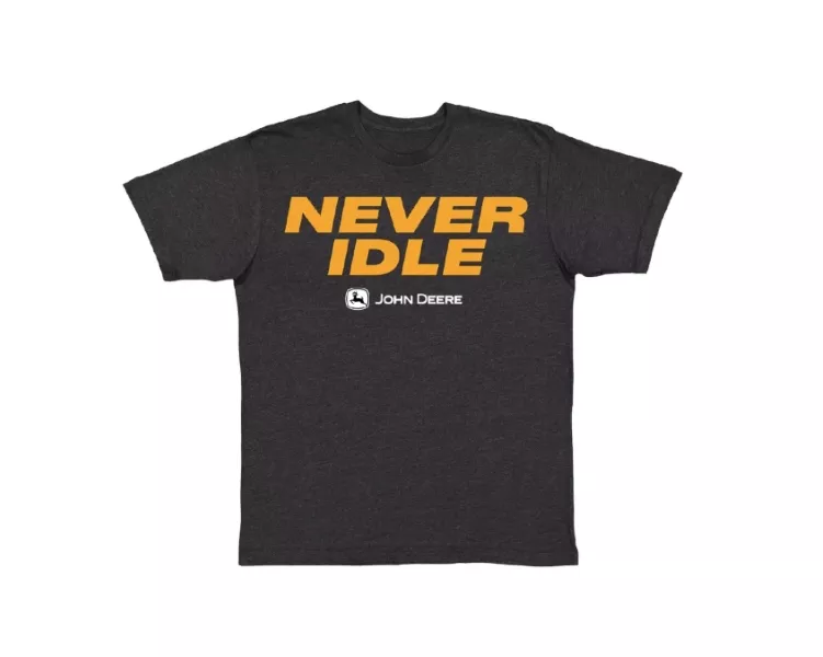 John Deere black Never Idle T-Shirt, Medium