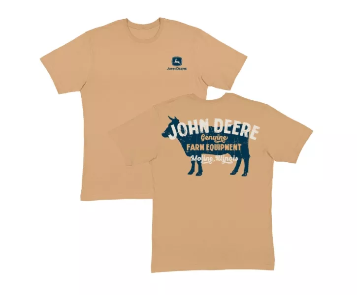 John Deere Construction Brown Cow Print SS Tee