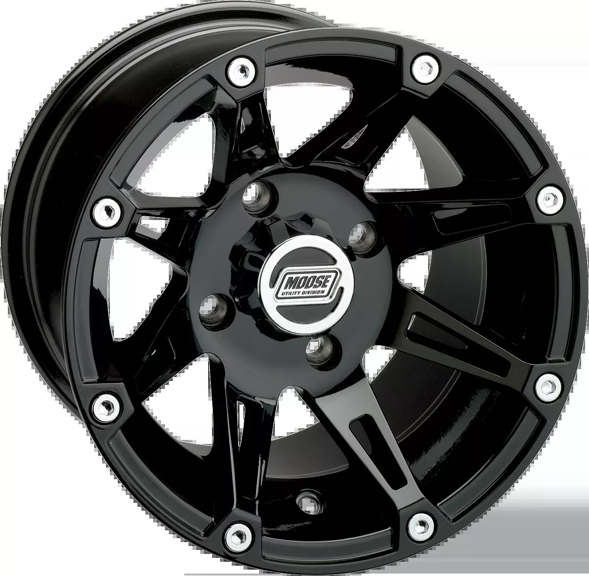 Moose Offroad Wheel - 387X - Rear - Black - 12x8 - 4/136 - 4+4 - 387MO