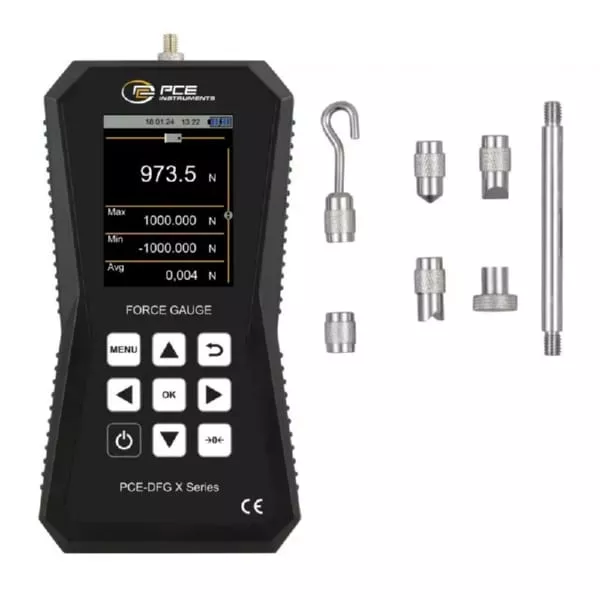 PCE Instruments PCE-DFG 1000 X Dynamometer with Internal Measuring Cell Up to 1000 N