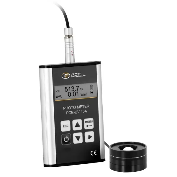 PCE Instruments PCE-UV 40A Light Meter with External Sensor for Simultaneous Measurement of UVA and Light