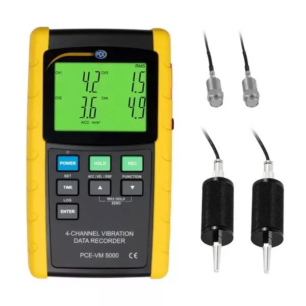 PCE Instruments PCE-VM 5000-KIT 4-channel Vibration Meter Kit with Vibration sensor