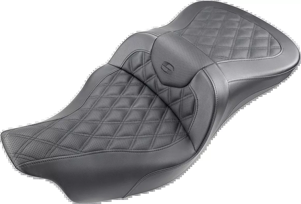Saddlemen Roadsofa™ Seat - Full Lattice Stitch - without Backrest - Black - '09-'23 FLHTCUTG - 808-07B-182T - A&D Discount Performance