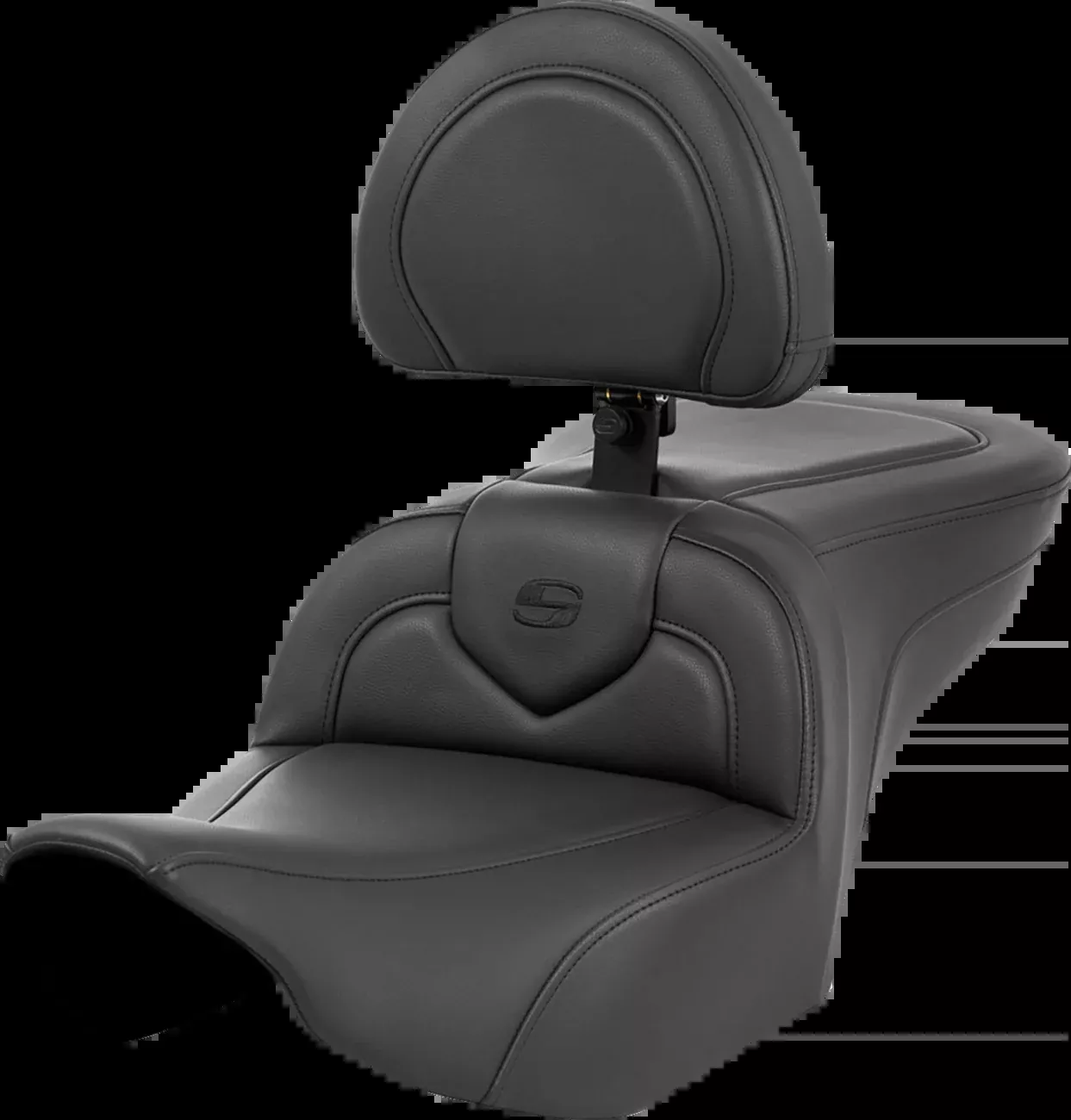 Saddlemen Roadsofa™ Seat - with Backrest - Black Stitching - FL '23-'24 - 823-07-187BR - A&D Discount Performance
