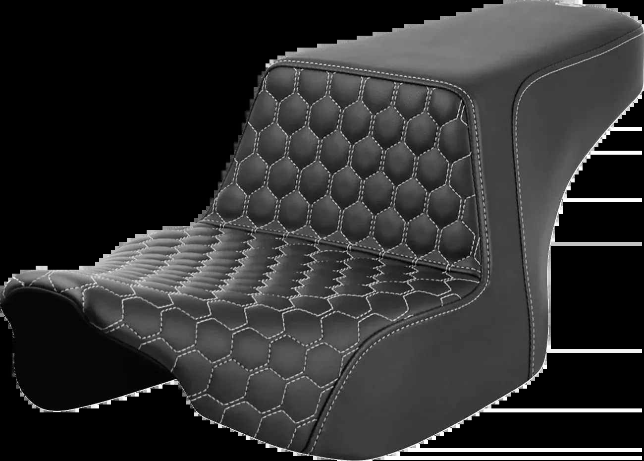 Saddlemen Step-Up Seat - Front Honeycomb - Silver Stitching - FL '23-'24 - 823-07-17705 - A&D Discount Performance