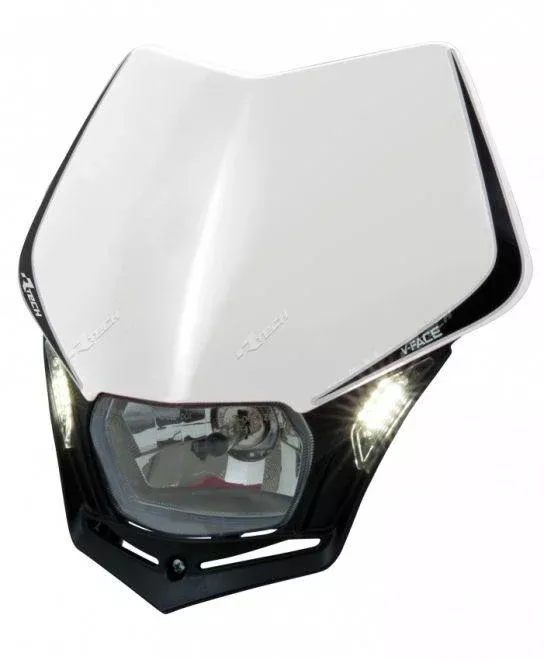V-FACE LED HEADLIGHT, RTECH R-MASKBNNR009, WHITE/BLACK