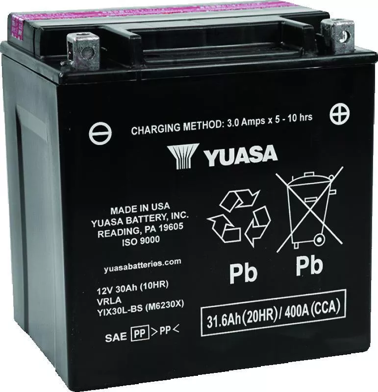 Yuasa YIX30L-BS-PW High Performance Maintenance Free AGM 12-Volt Batte